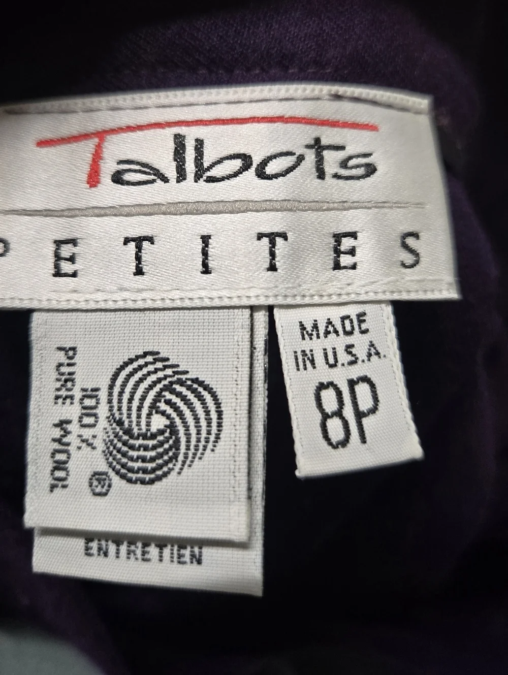 VTG Talbots 100% Wool Tartan Wrap Skirt 8P Purple Pleated USA Heritage Preppy - Picture 3 of 4